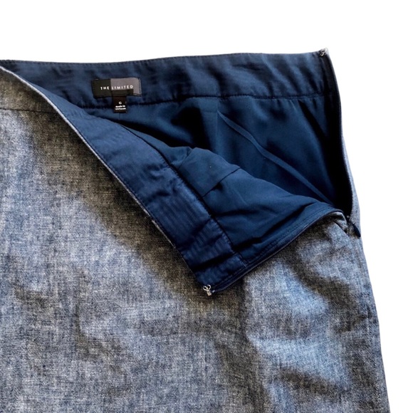The Limited Blue Linen Chambray Mini Skirt size 6 - Picture 5 of 16